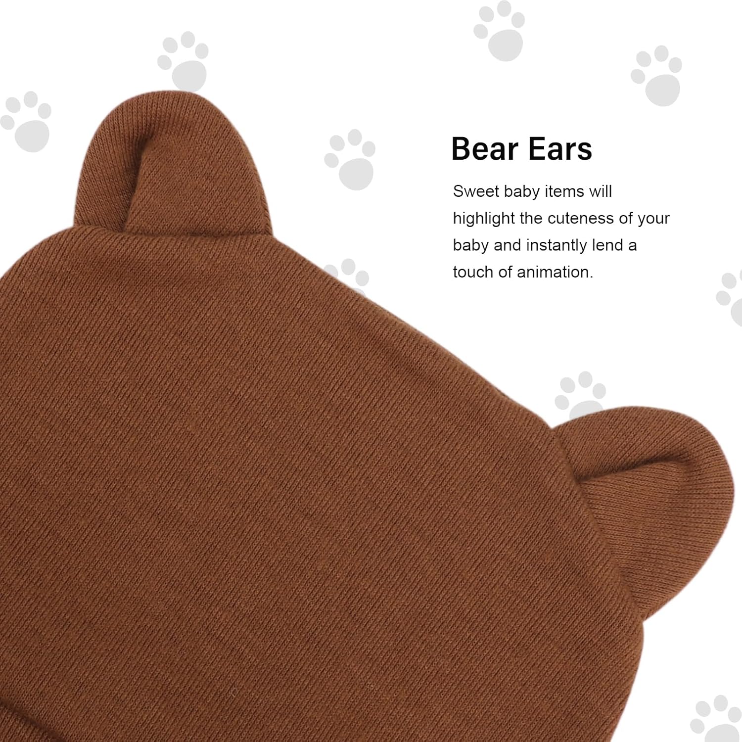 BQUBO Newborn Baby Bear Ears Hats and Mittens Sets Preemie Cotton Caps Baby Boy Girl Infant Hospital Beanie - Image 5