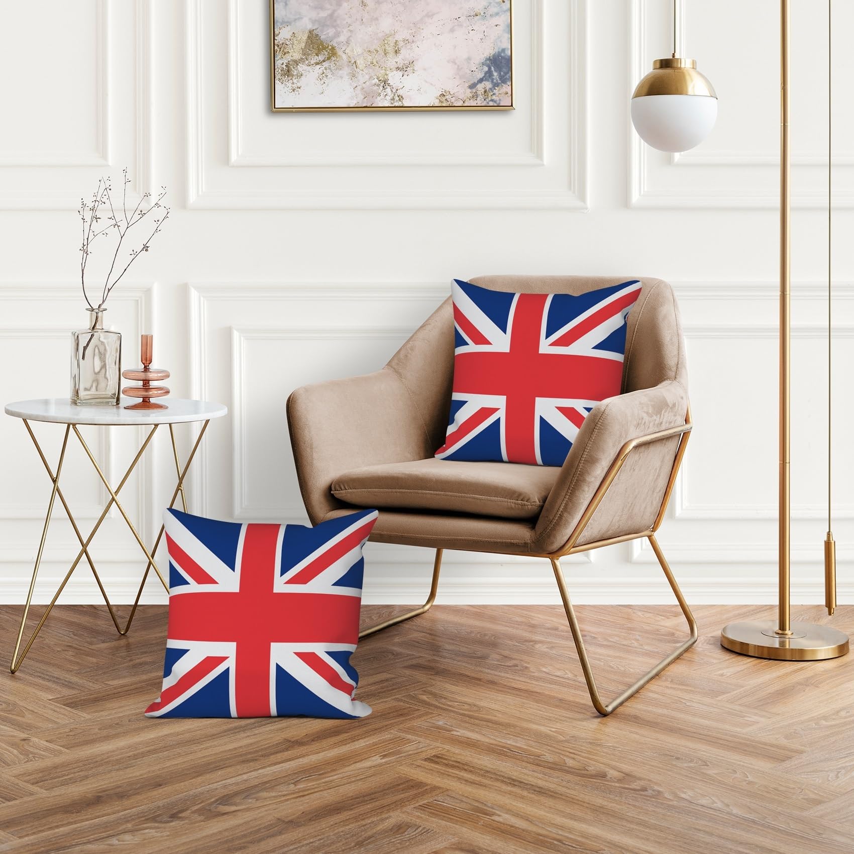 ggaimwf UK Flag Cushion Covers Union Jack Cushions British United Kingdom Flag Pillow Covers for Sofa Home Decorative Throw Pillowcase with Invisible Zip Chair Bedroom Living Room 50x50cm Set of 2 - Image 4