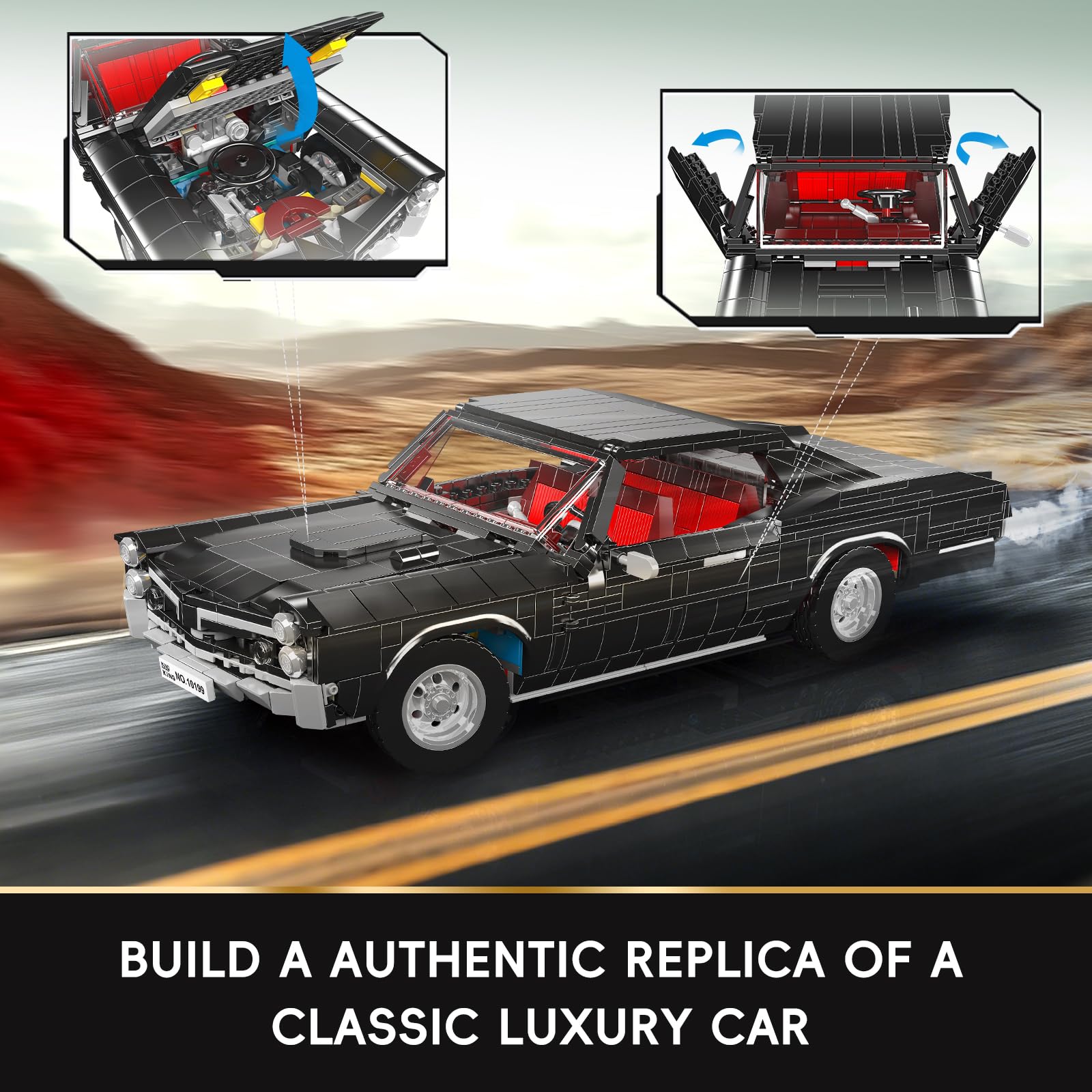 Mould King 10199 Muscle Car Building Set, Iconic Car Model to Build for Adults & Kids Aged 14+ - Image 3