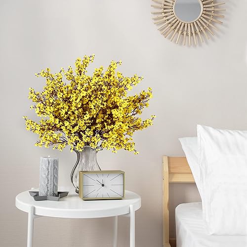 Vista 40 de Sggvecsy 15 piezas de flores artificiales de aliento de bebé, ramos de gypsophila a granel, flores de seda falsas de tacto real para el hogar, Negro