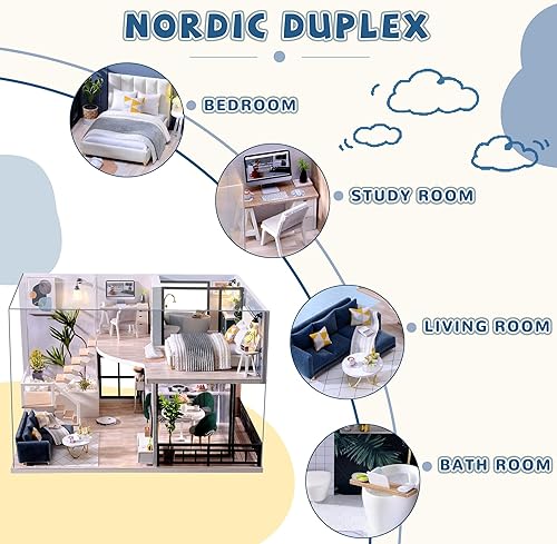 Miniatura 23 de Flever Kit de casa de muñecas en miniatura, habitación creativa con muebles para regalo romántico de San Valentín (historias de flores)