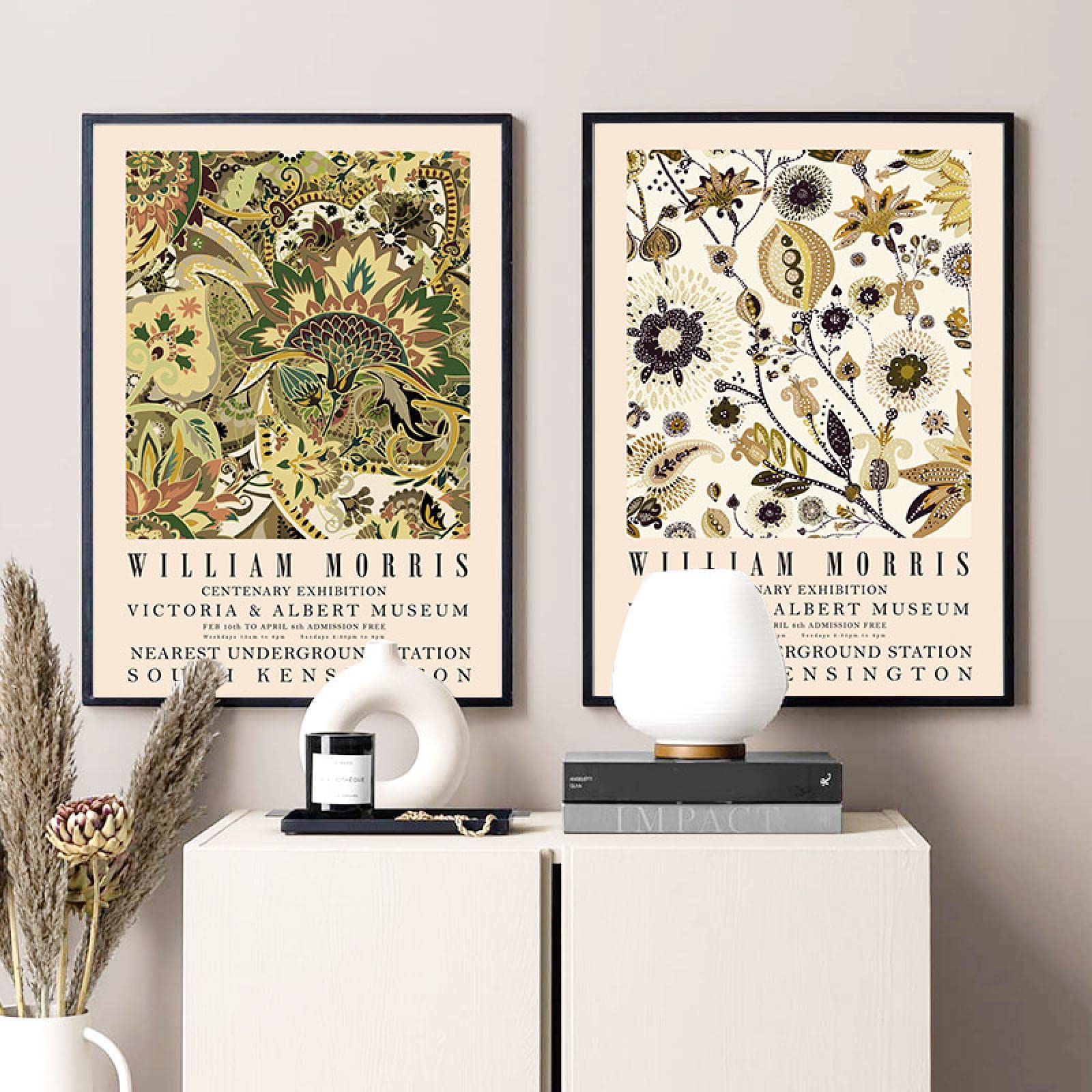 SDVIB Vintage William Morris Botanical Garden Wall Art Canvas Painting Nordic Posters And Prints Wall Pictures Living Room Decor 50x70cm-2Pieces Frameless