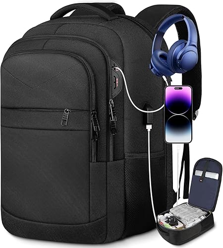 Miniatura 2 de Lapsouno Mochila, paquete de 2 mochilas para laptop, mochila de transporte, mochila duradera extra grande de 17 pulgadas compatible con la TSA para