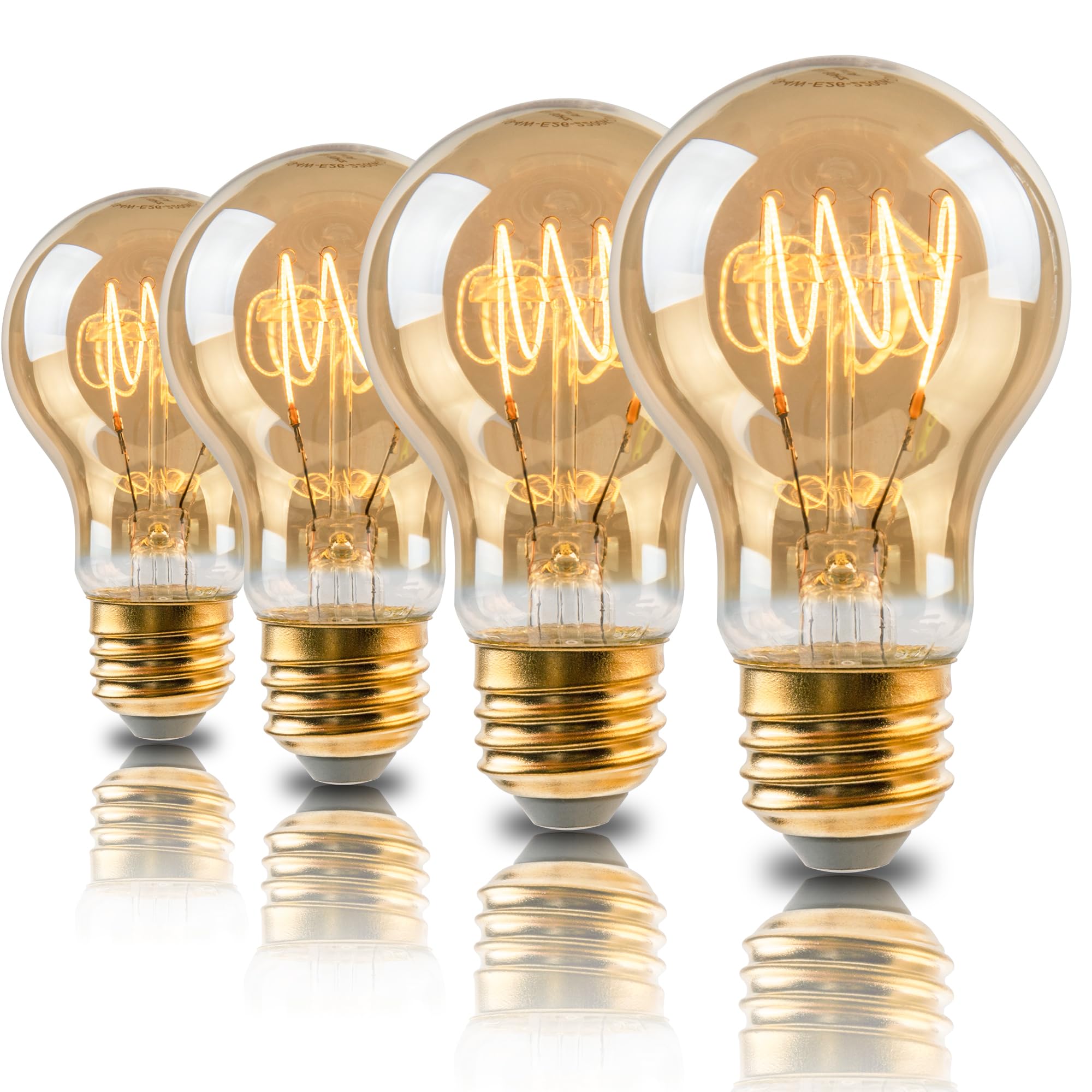Wesome Lighting Warm LED Edison Light Bulbs, A19 4W Dimmable