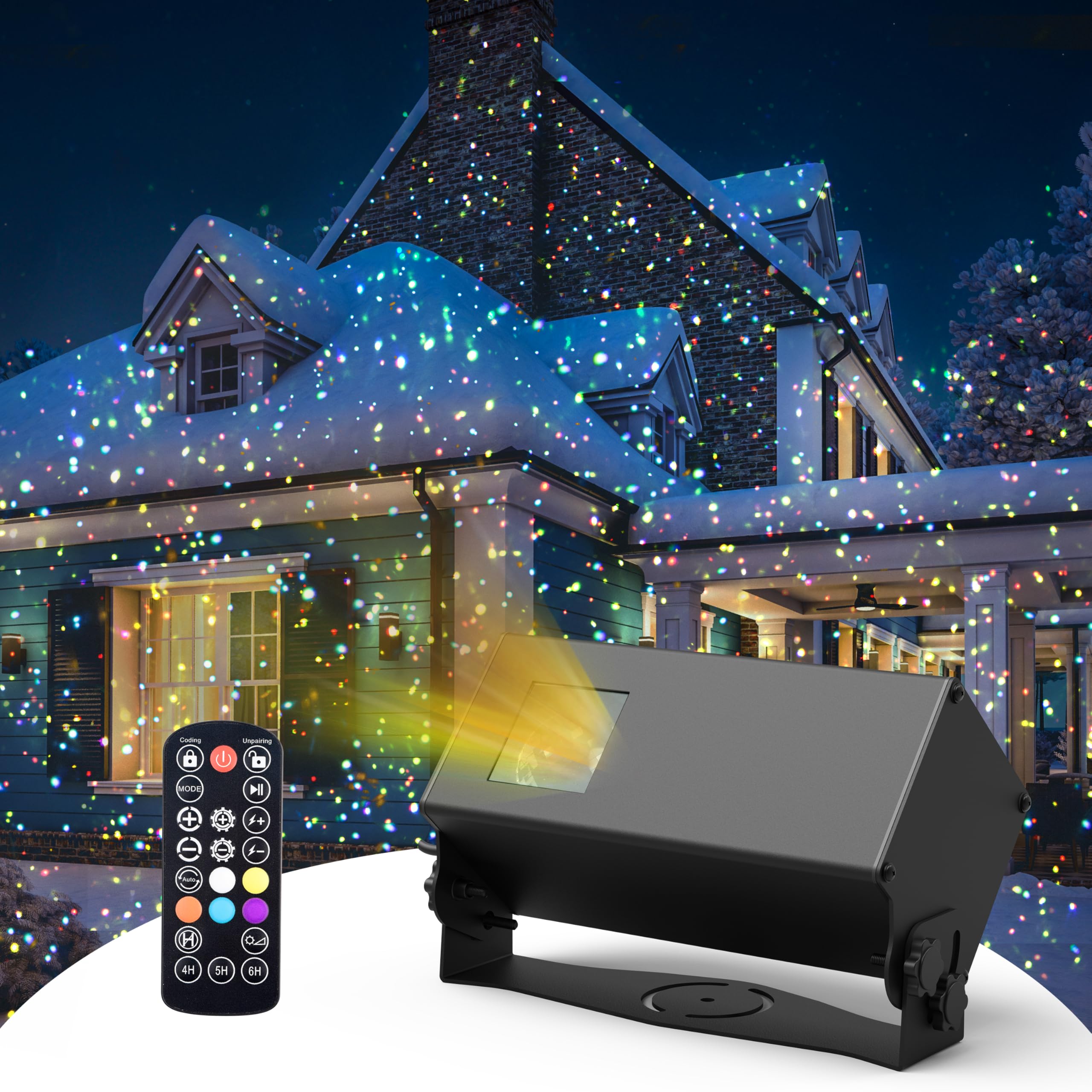 Outdoor Laser Lights Projector, 5 Color Motion Firefly Lights Star Show Projection Light, Christmas Projector Light with Remote Control for Holidays Halloween Decoration Home, Garden, Patio