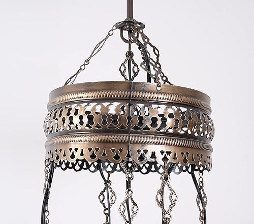 Miniatura 2 de Asylove Candelabros turcos de 5 globos, lámpara colgante de mosaico, iluminación de techo marroquí Art Deco de 5 globos, 5 pulgadas de altura total