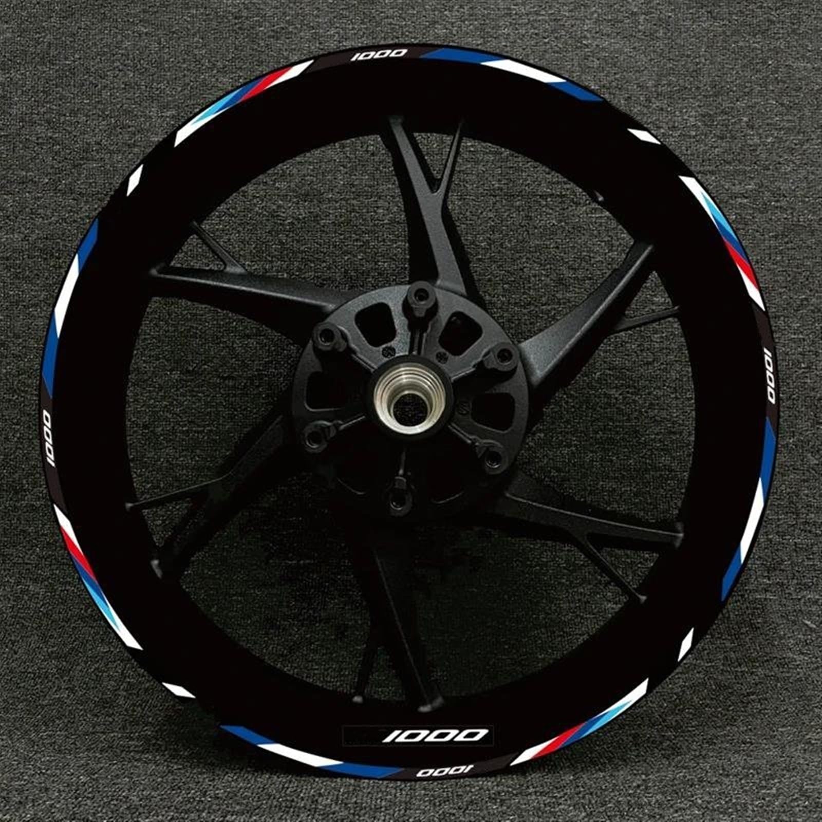 17 Inches Motorcycle Racing Equipment Tire Rim Adhesive Reflective Decal Sticker for BMW S1000XR S1000R 1000RR Motorbike(Color9)