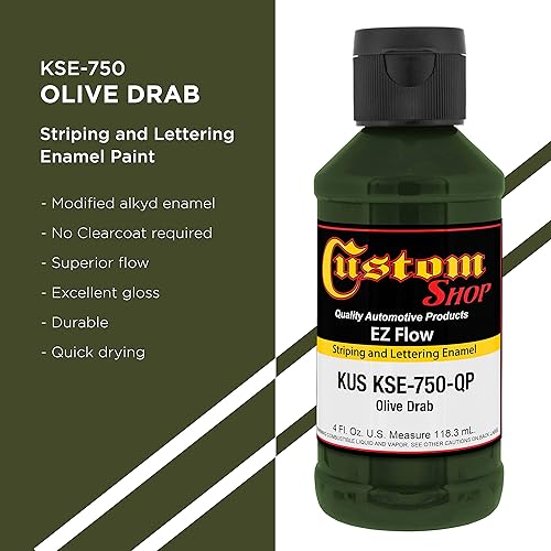 Vista 35 de Custom Shop KSE757-QP Triple Black - Pintura esmaltada EZ Flow a rayas y letras – 4 onzas