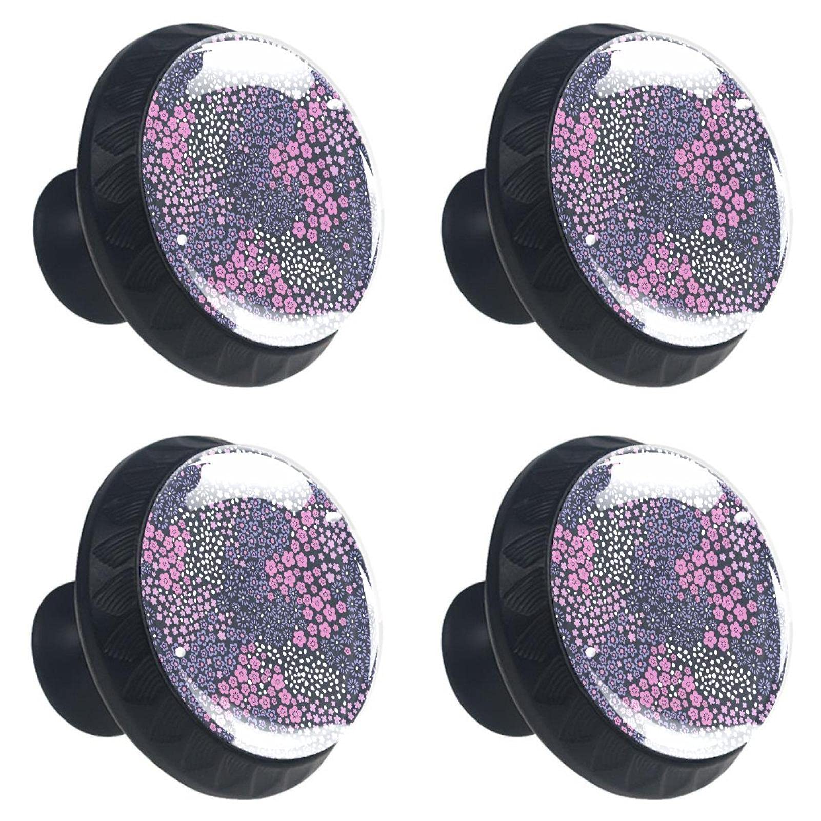Boutons de tiroir en cristal rose 30 mm lot de 4 poignées avec vis pour commode