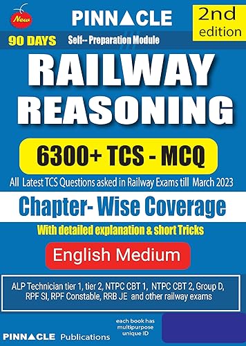 Railway Reasoning 6300 + TCS - MCQ Chapter-wise Coverage | All Latest Question asked in Railway Exams with detailed explanation &amp; short tricks | Railway | ALP | Technician | NTPC | Group D | RRB JE | RPF For 2024 railway exams | English medium