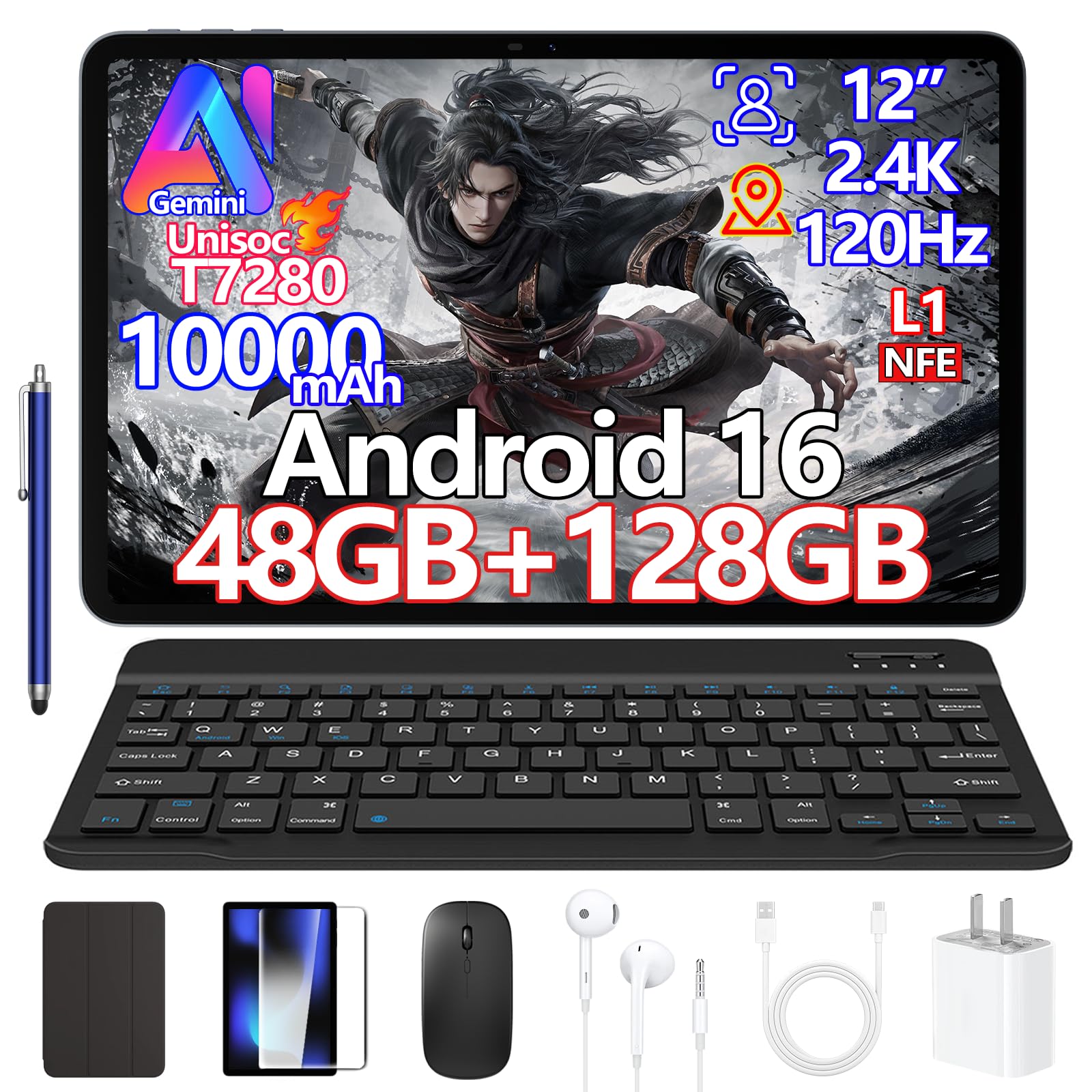 Amazon.co.jp: P12 Android16 12インチ 大画面 タブレット Gemini AI