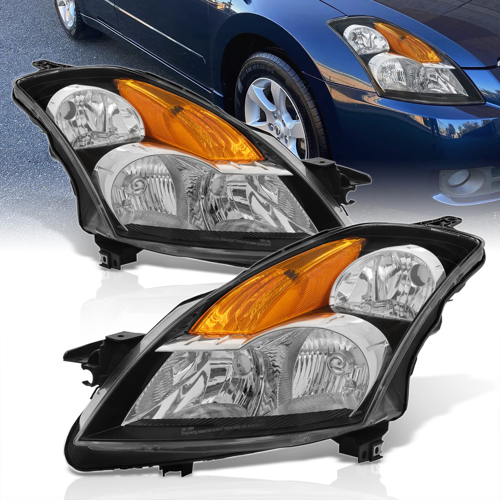 AJP Distributors Upgrade Front Driving Headlights Headlamps Head Light Lamps Turn Reflector Assembly Set Driver Passenger Complete Pair Compatible/