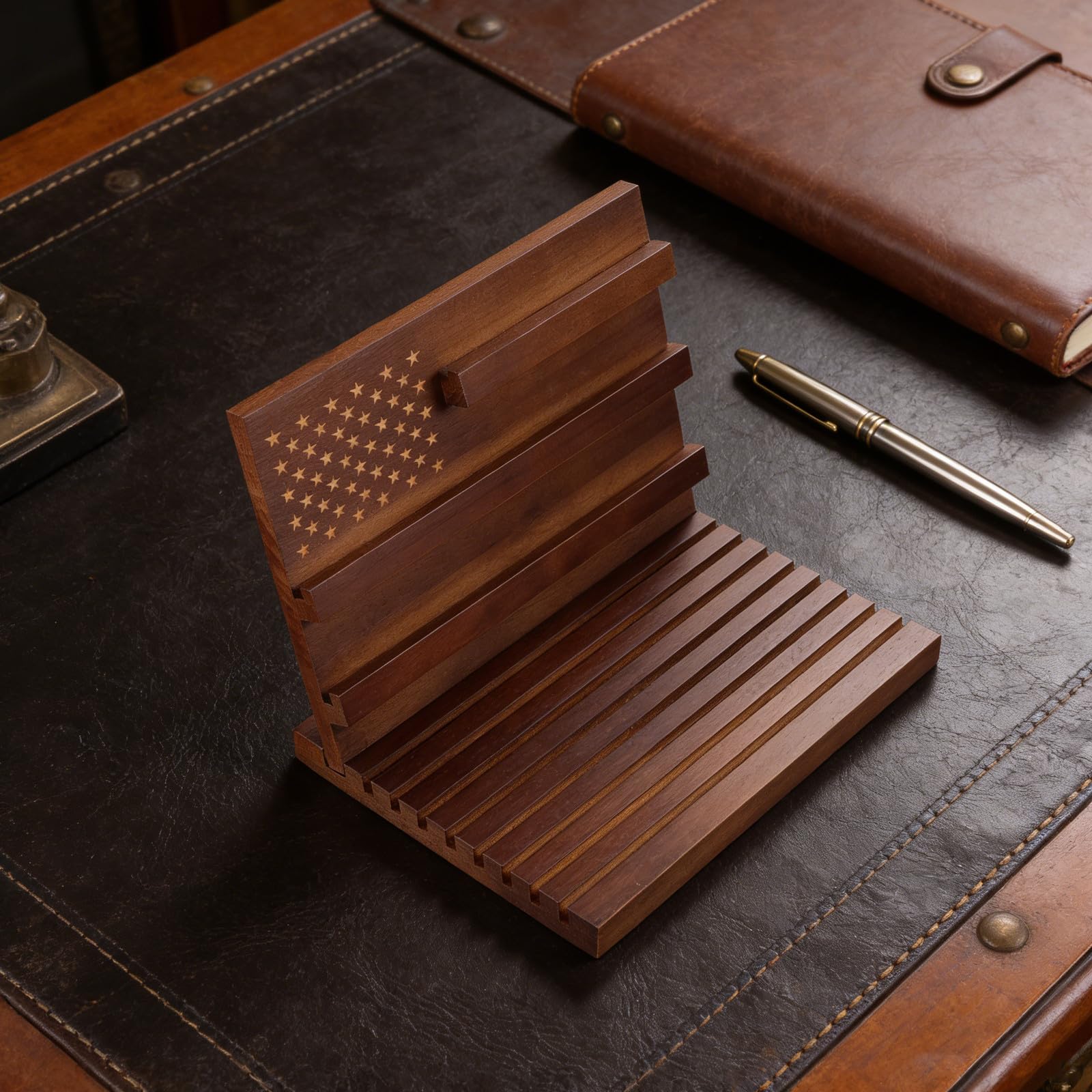TOPBATHY Expositor de Madera para Monedas Militares y Medallas Ranuras