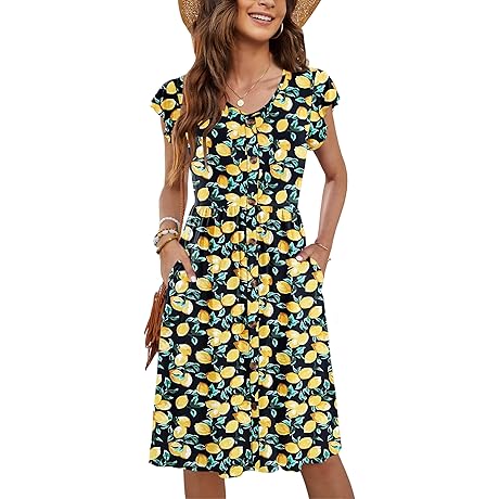 Women's Summer Dress with Lemons
