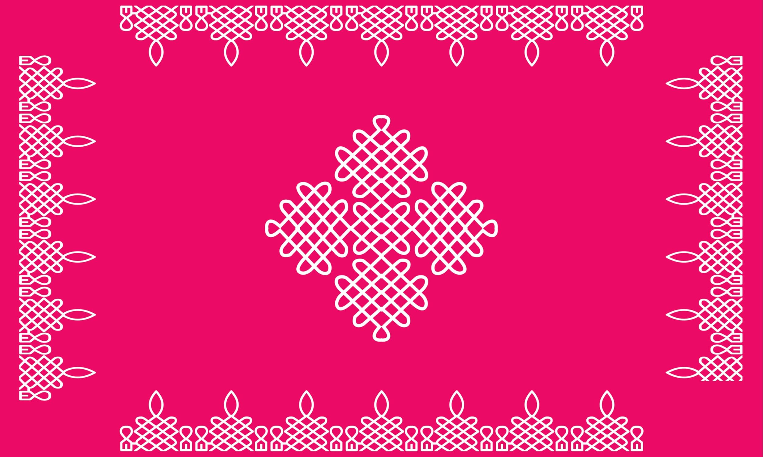 Backdropon Kollam (Maggu) Design Backdrop Cloth for Pooja Decoration Traditional Background Curtain Cloth for Festival Size 5 Feet Height and 8 Feet Width(5 * 8)