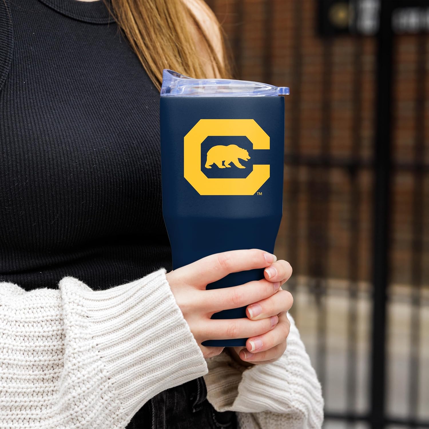 FANMATS NCAA 30 oz Powder Coat Tumbler — Stainless Steel | 30 Fluid Ounces | High -Lip Slider Lid | Team Color