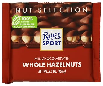 Ritter Sport, Milk Chocolate Hazelnut Square Bar, 3.5 oz