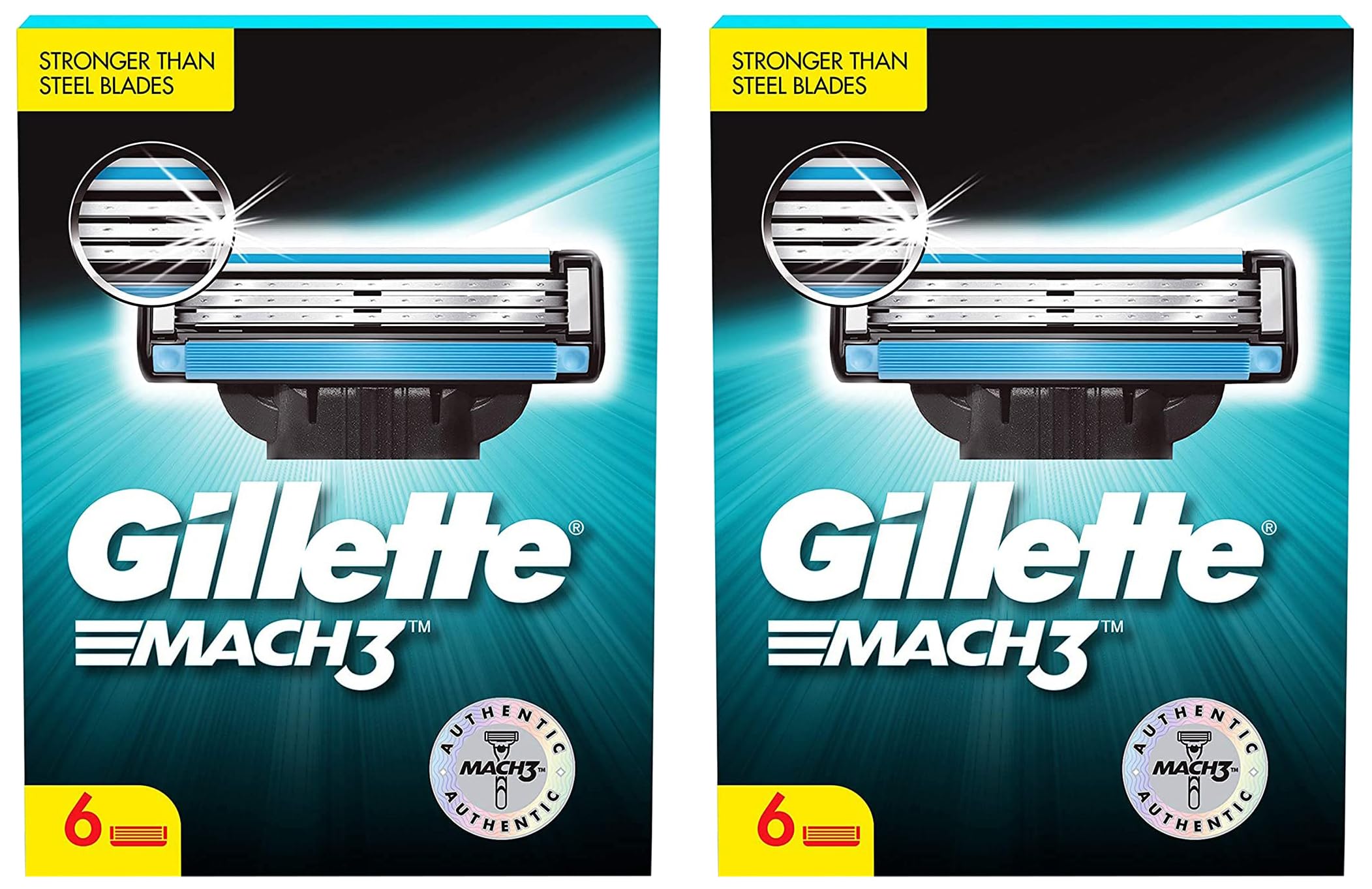 Mach 3 Shaving Blades- Men, Pack Of 12 (Cartridges)