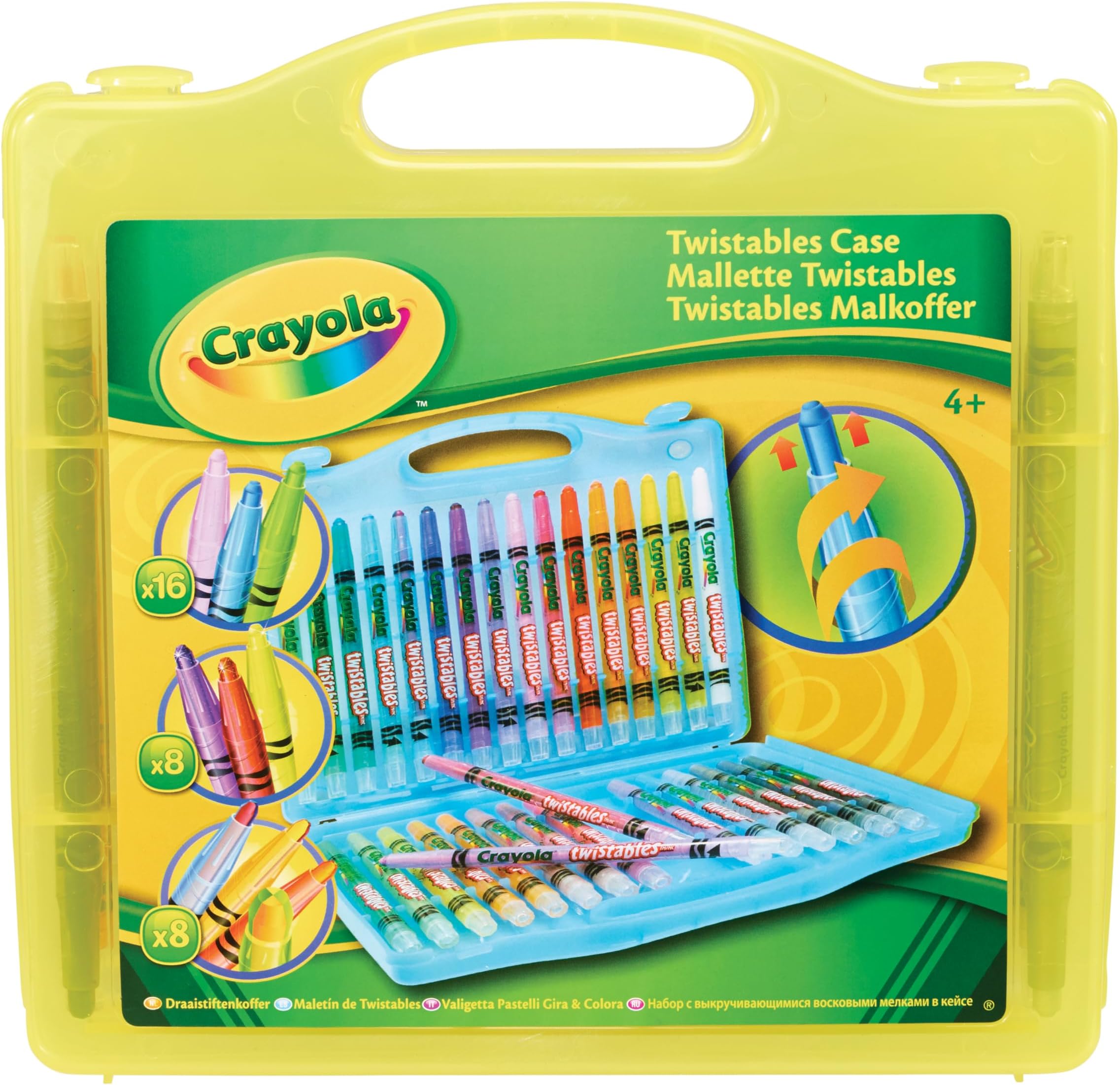 Crayola Twistables Case (32 Pack) (Case colour may vary - Purple, Blue, Yellow)