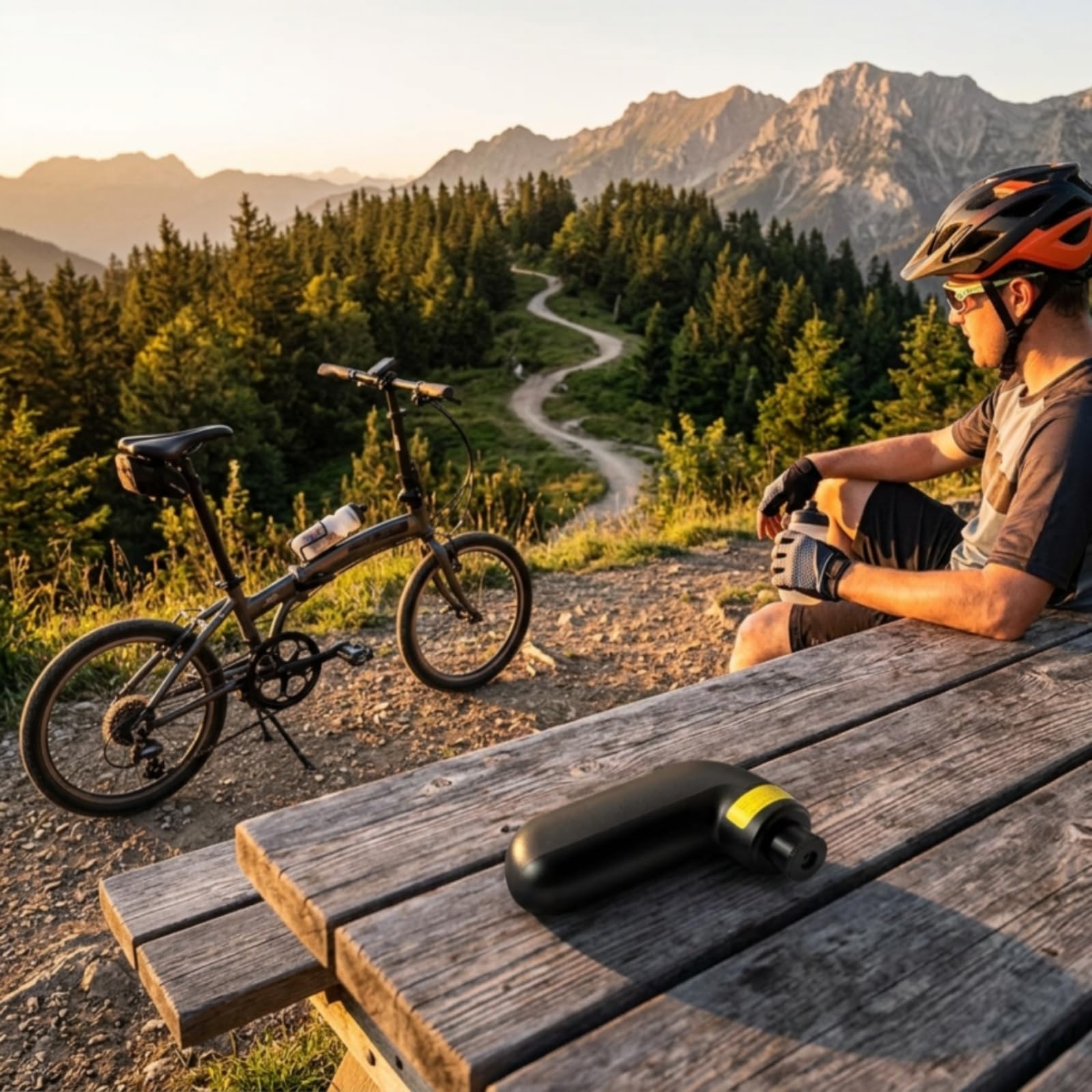 Amagogo Pompe à Air Vélo Mini Pompe Gonfleur Compresseur Compacte et Légère avec Moteur Intégré 100 Psi Tête Compatible Presta et Batterie 300 Mah USB C