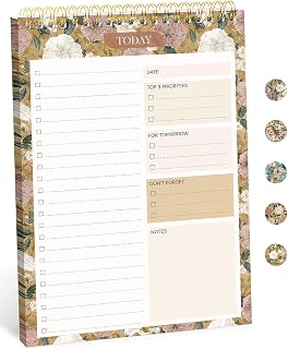 To Do List Pad - To Do List Notebook for Work with 52 Sheets, Undated Daily Planner Perfect for Daily Tasks and Goal Setting, To Do List Notepad Suitable for Office, Home and School - Toffee Blossom