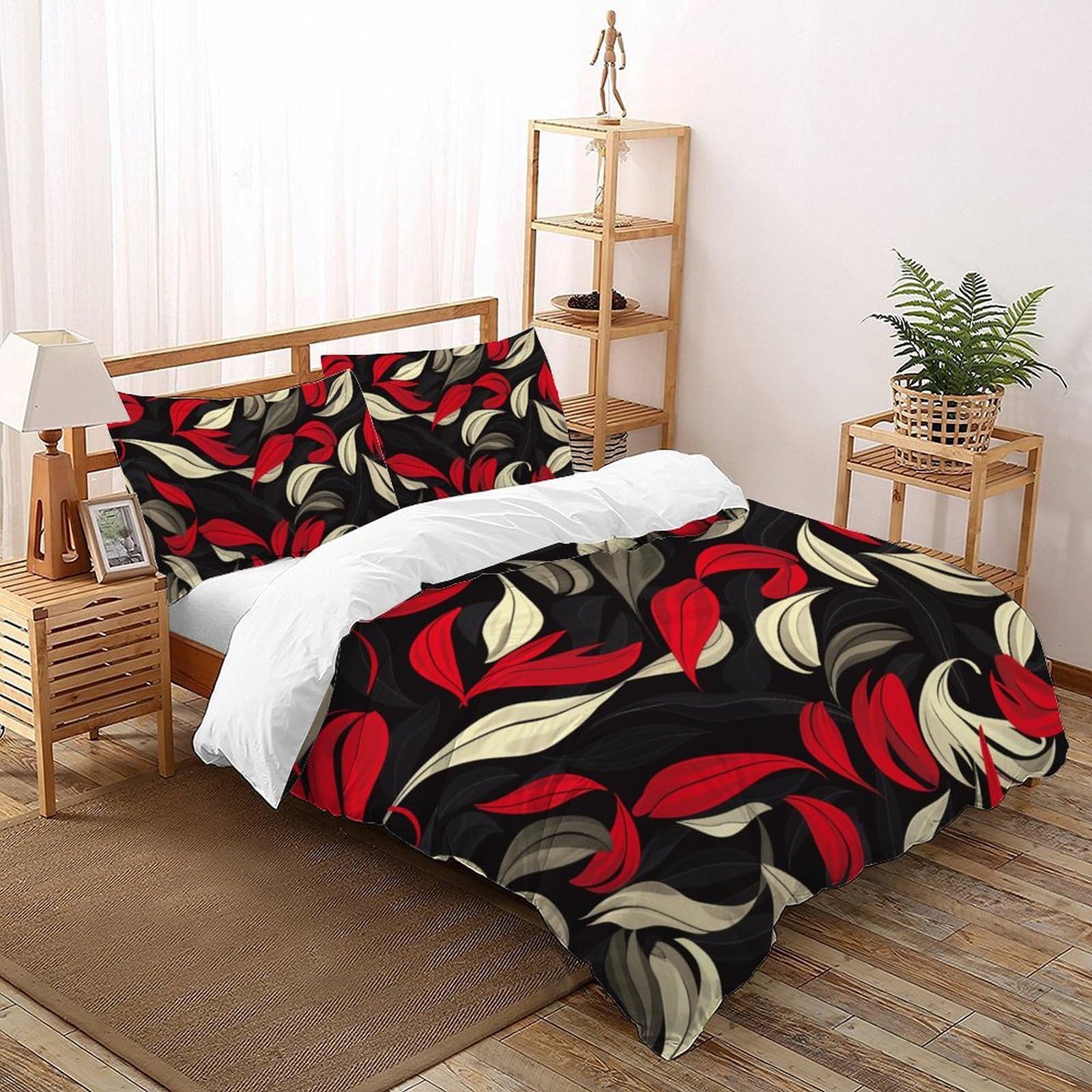 Housses de couette floral 3D fermeture éclair entretien facile lit enfant