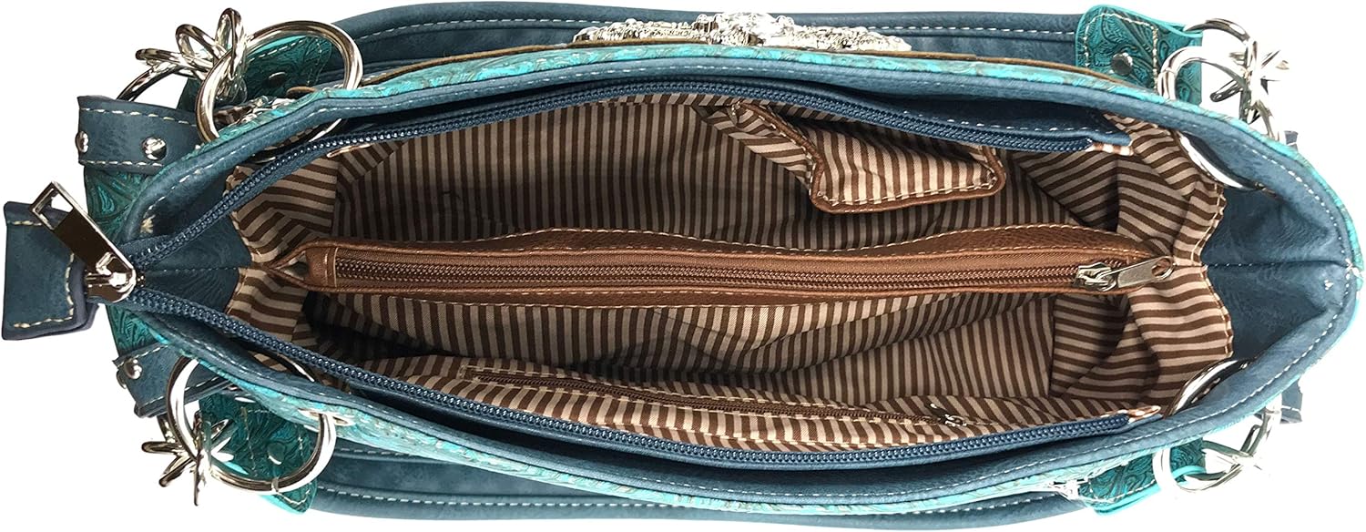 Zelris Buckle Abstract Butterfly Artwork Women Conceal Carry Shoulder Handbag