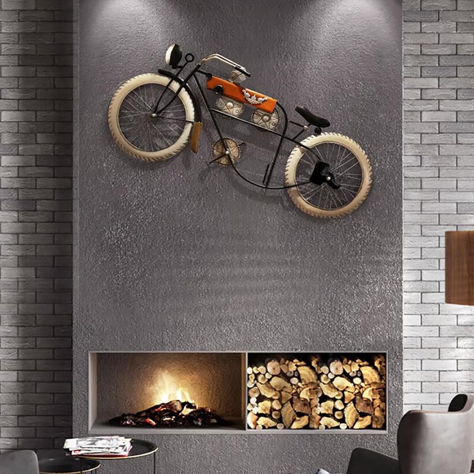 アイアン　インテリア自転車 Amazon.co.jp: メタル自転車ウォールアート インダストリアルスタイル