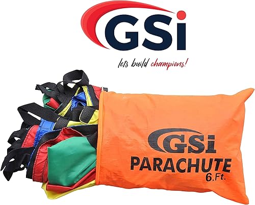 Miniatura 8 de GSi Kids Play Parachute 24 Ft, 30Ft, 35Ft Toy with Handles and Carry Bag for Cooperative Play and for Upper-Body Strength  Multi-Colored