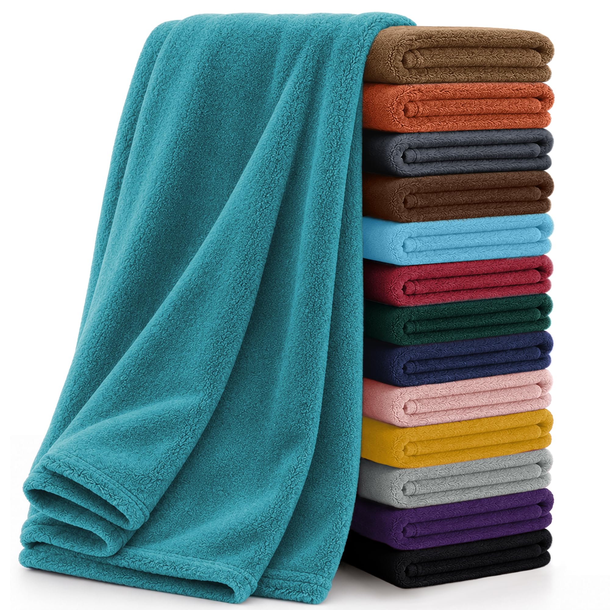 BedLooms Bed Throw Fleece Blanket Teal Double Fluffy Blankets and Throws