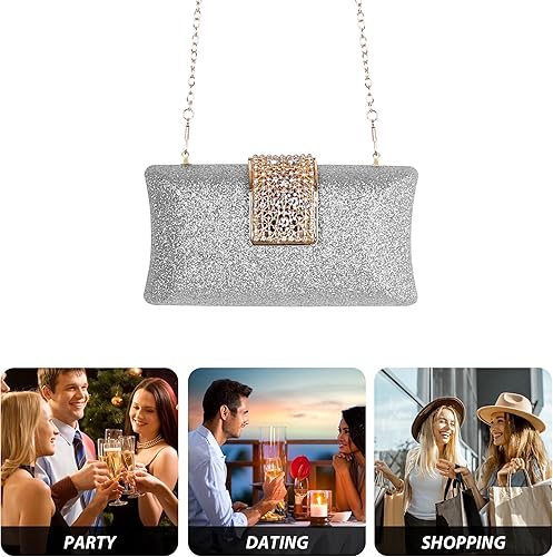 Miniatura 7 de Bolsos de mano de noche para mujer, bolsas pequeñas de diamantes de imitación para invitados, bolsa de fiesta formal, bolsos de cóctel