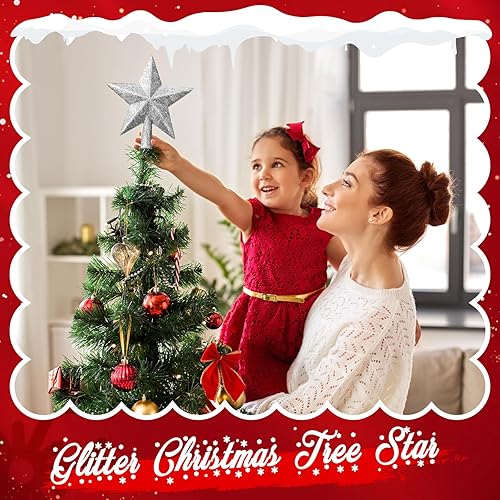 Miniatura 142 de Hanaive Decoración para árbol de Navidad, mini estrella pequeña para árbol de Navidad, adornos de estrella decorativa para el hogar, fiesta de Plata