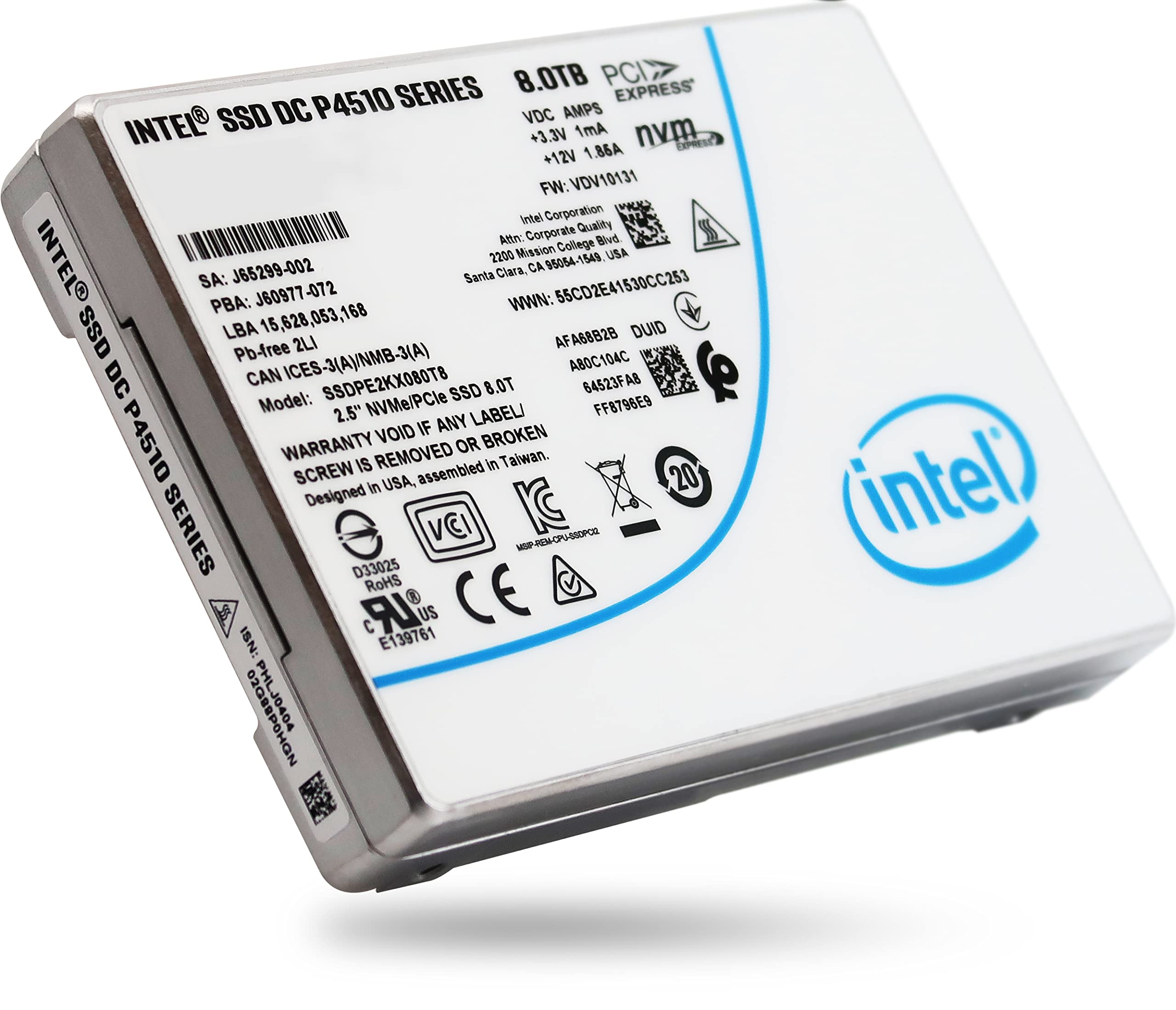 内蔵型SSD Intel SSD DC P4510 Series 8TB Amazon.com: Intel Corporation INT-SSDPE2KX080T801 SSD DC P4510