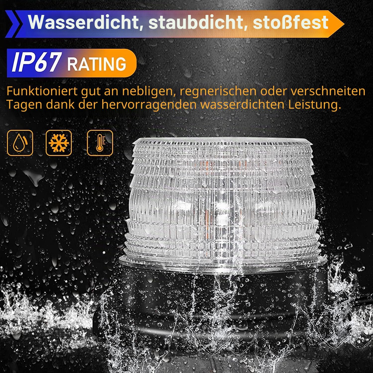 2 Farbe Lichte Warnleuchte LED Rundumleuchte Magnet Warnlicht Blinkleuchte für Auto PKW LKW SUV 12V-80V 10 Lichte Modull