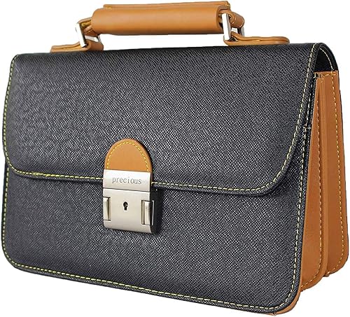 Amazon Precious プレシャス フェイクレザー メンズ 本革風 セカンドバッグ かぶせタイプ 持ち手つき ブラック In 1602 クラッチ セカンドバッグ