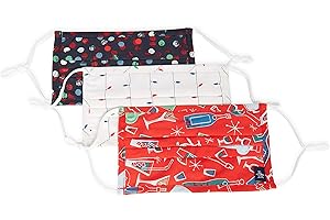 Holiday Themed Face Masks, Pleated Woven Fabric