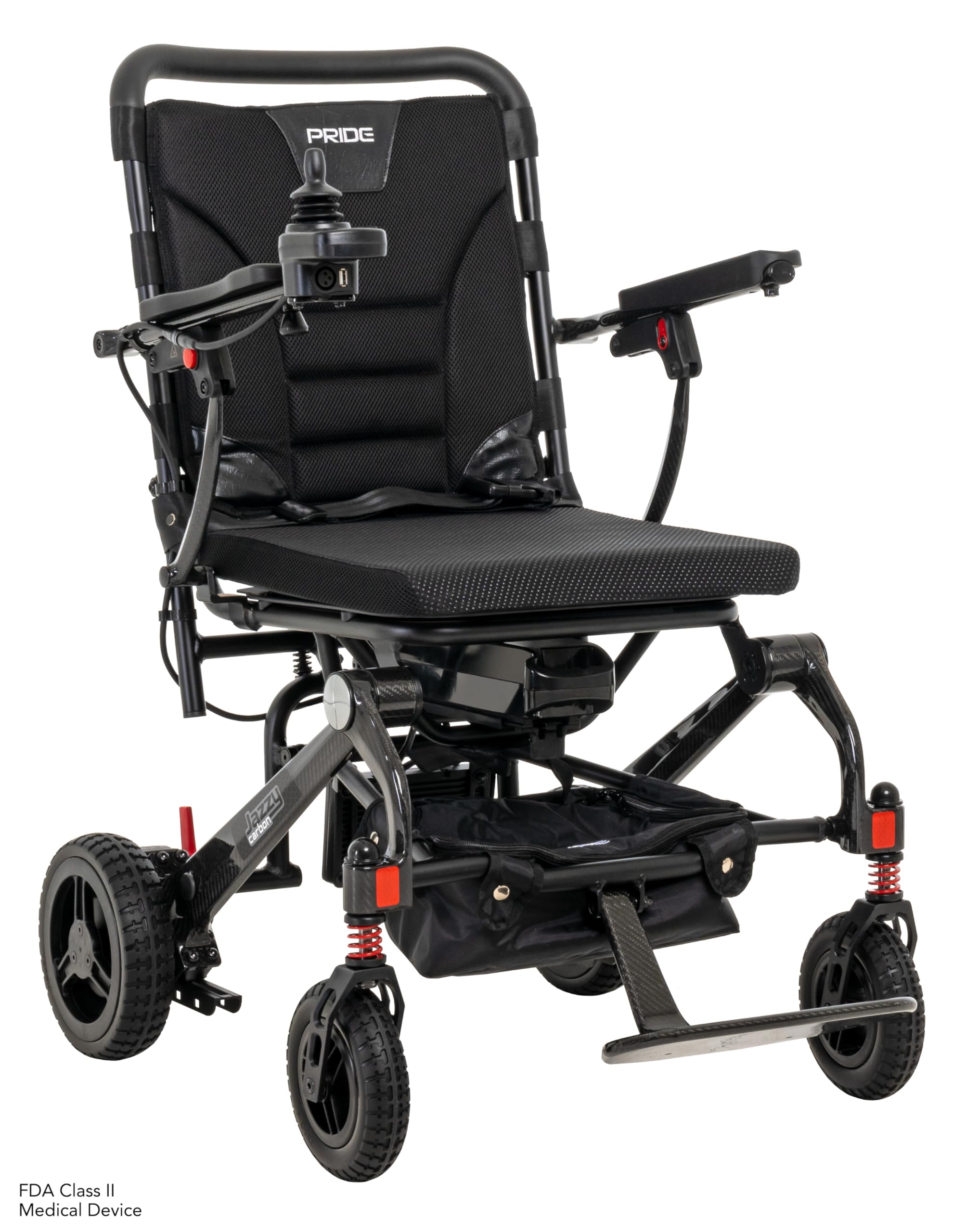 Jazzy® Carbon Electric Folding Wheelchair (Black)