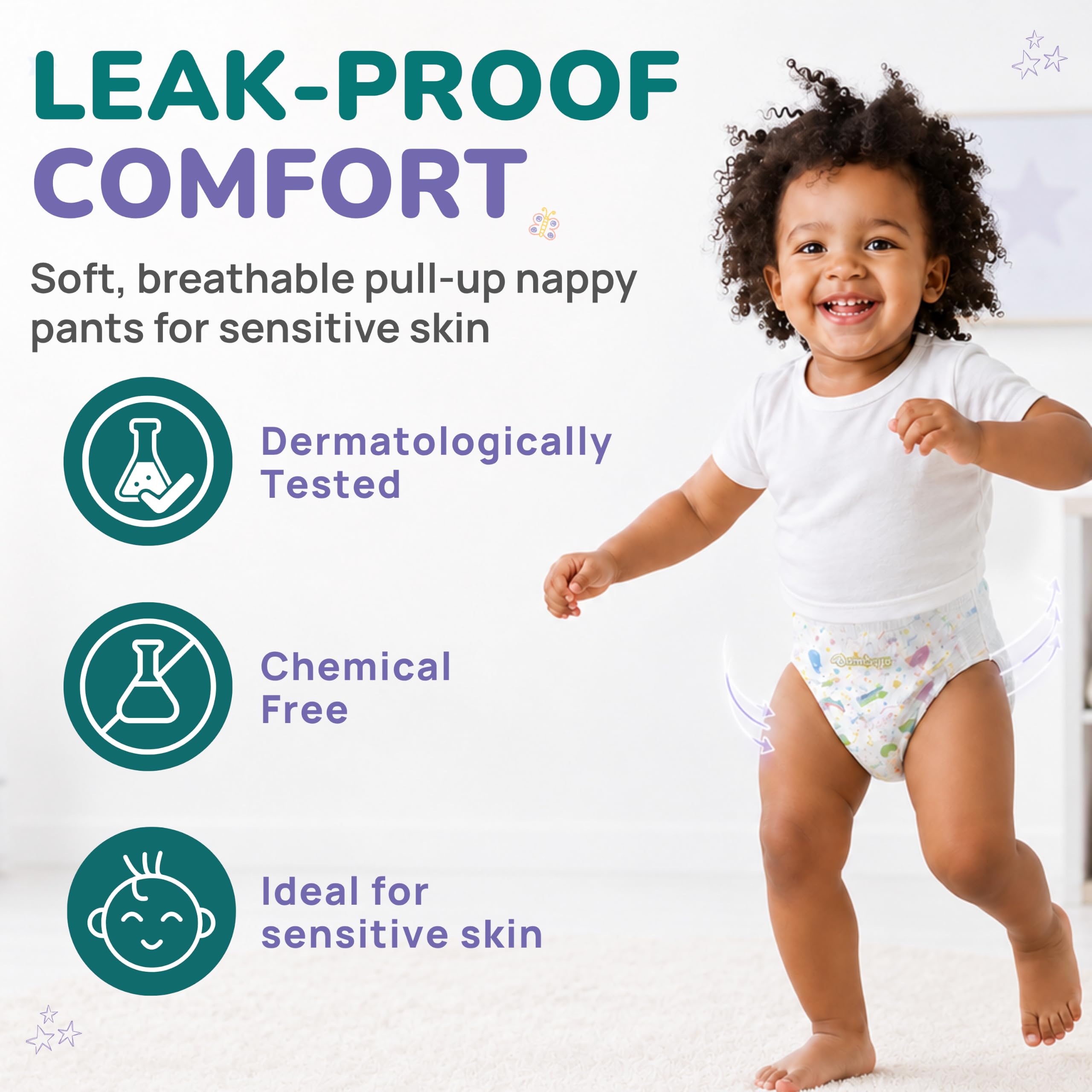 Premium Nappy Pants - Pañales para bebé talla 6 (13-18 kg), paquete de ahorro de 138 unidades con núcleo de SAP ultra absorbente, sin químicos y dermatológicamente probados, dominadas suaves y