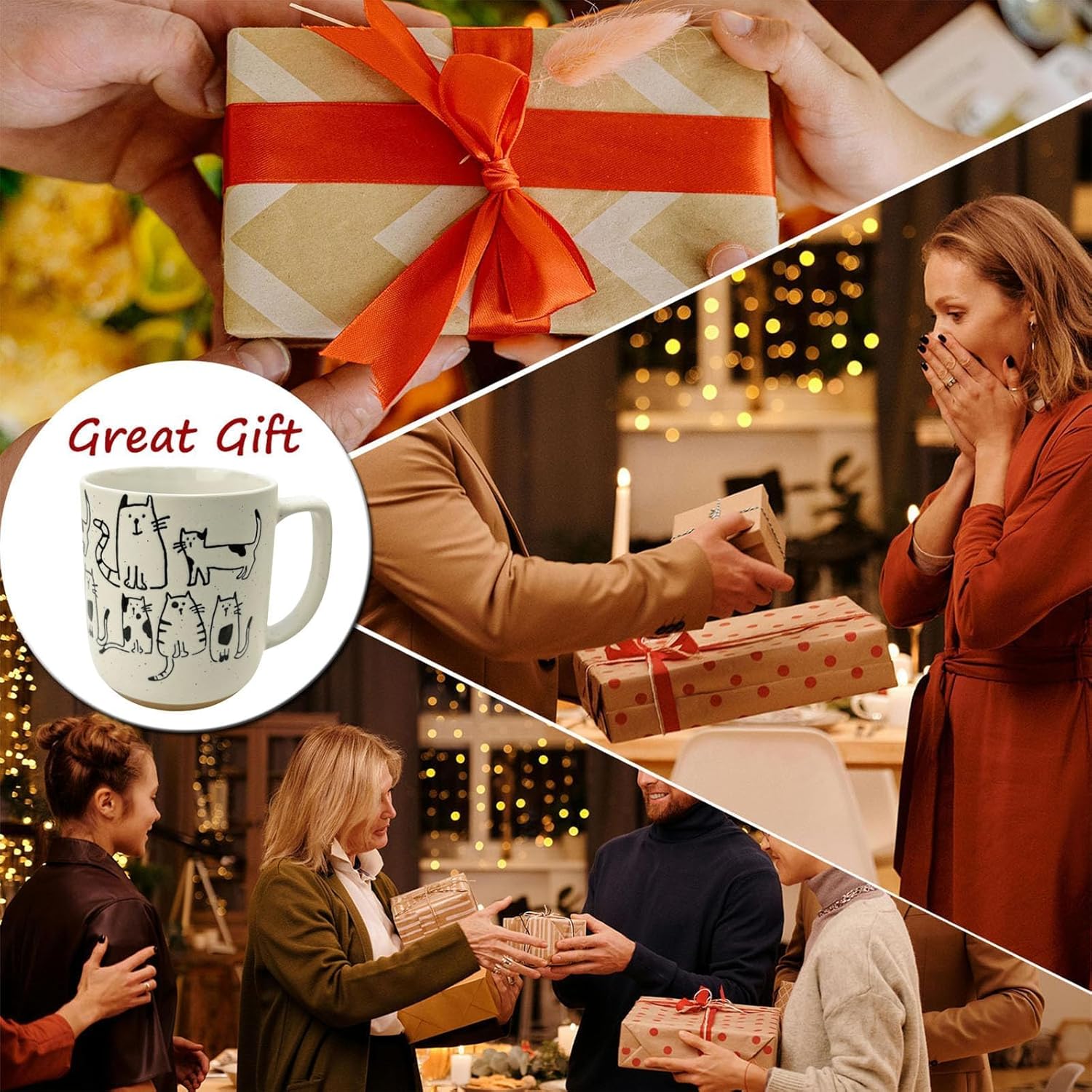 15oz Cat Lovers Mug, Various Kittens Pattern Mug, Cat Coffee Mug Funny Ceramic Tea Cup Novelty Gifts for Office and Home Women Girls Men Dishwasher Microwave Safe, White - Image 7