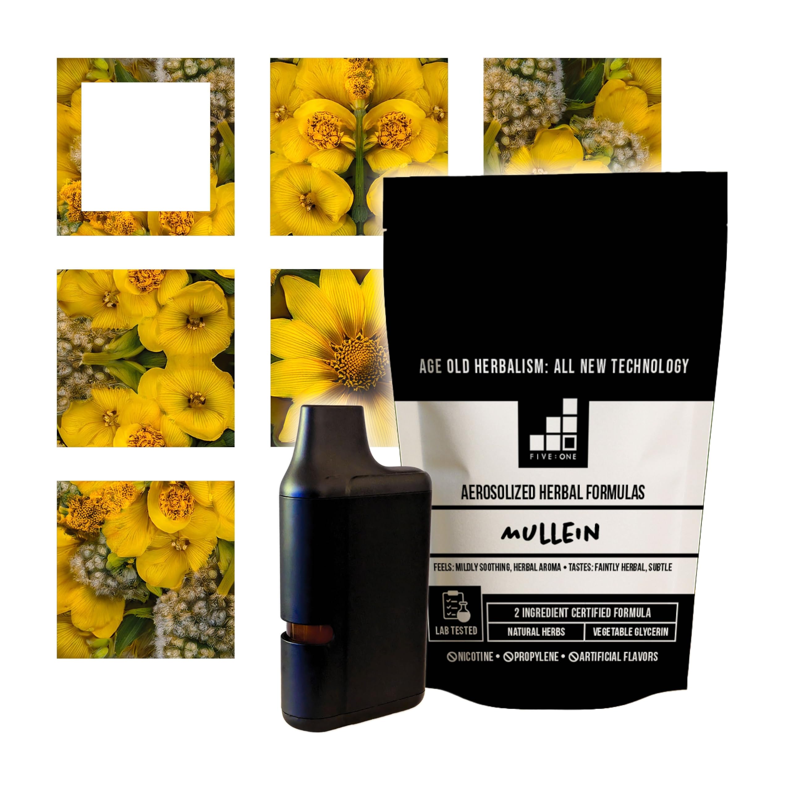 Lab-Tested, Single-Herb, Aromatherapy Portable Botanical Fragrance Stick from 5:1 Formulas. Purity and Safety Verified, Personal Aroma Accessory (Mullein)