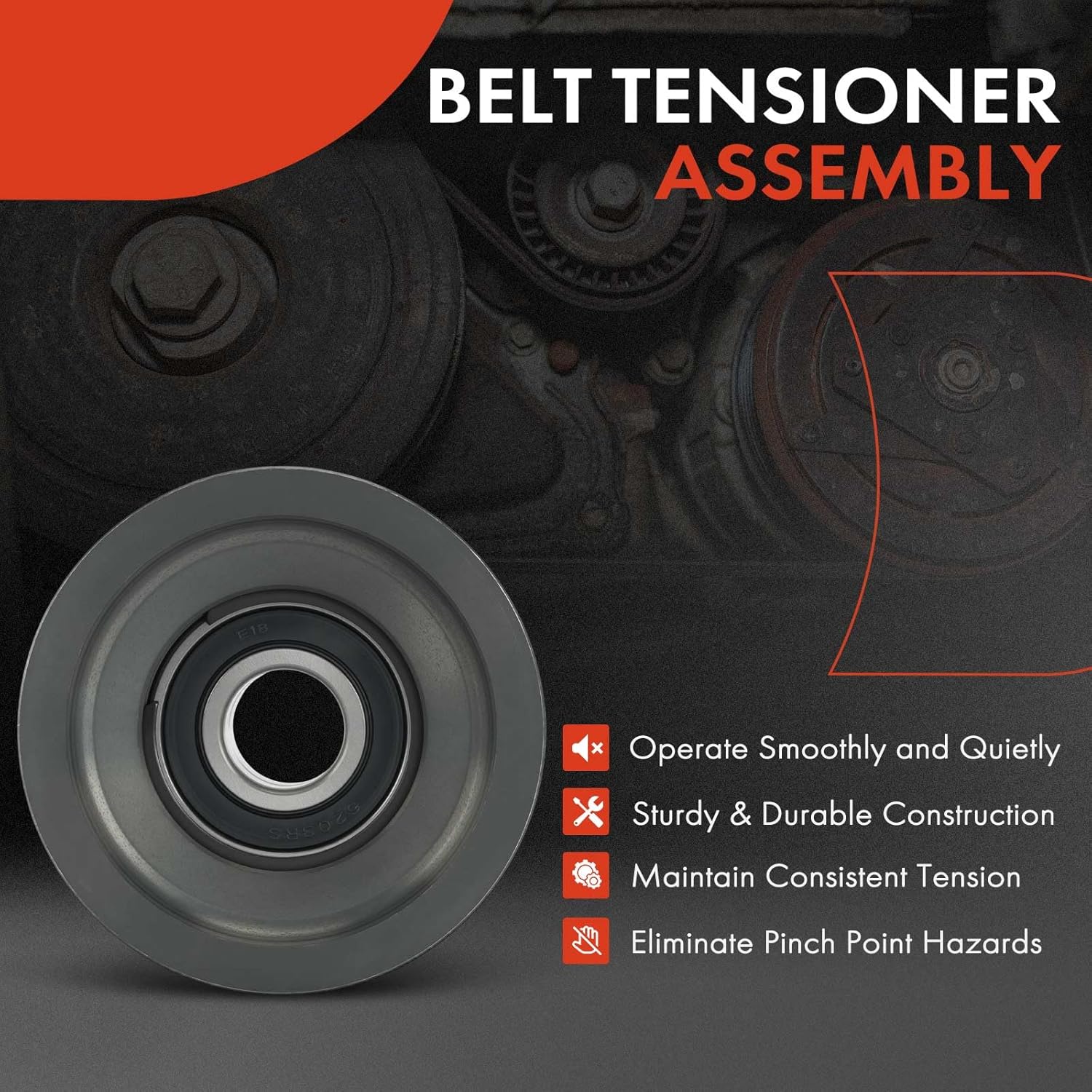 A-Premium Belt Idler Pulley Compatible with Volvo VAH 2011-2019, VHD 2011-2020, VNL 2007-2020, VNM 2007-2018, VNR 2018/2020 & Mack Anthem, CTP, CXU, Granite, GU7, GU8, LEU, LR, LR600, MRU, TerraPro
