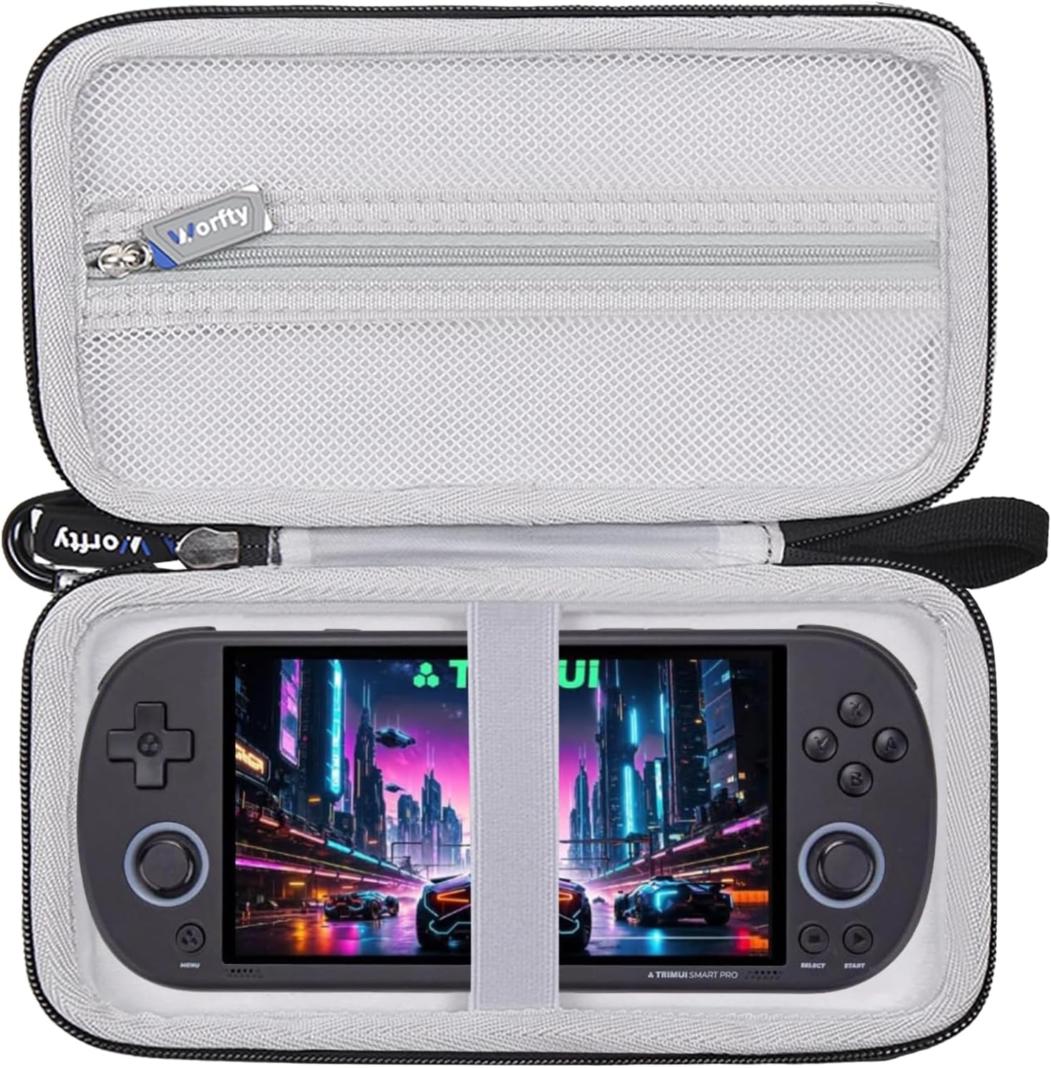 worfty Case for Trimui Smart Pro 5 inch Handheld Game Console - Hard Travel Protective Carrying Storage Bag (Case Only) (Black)