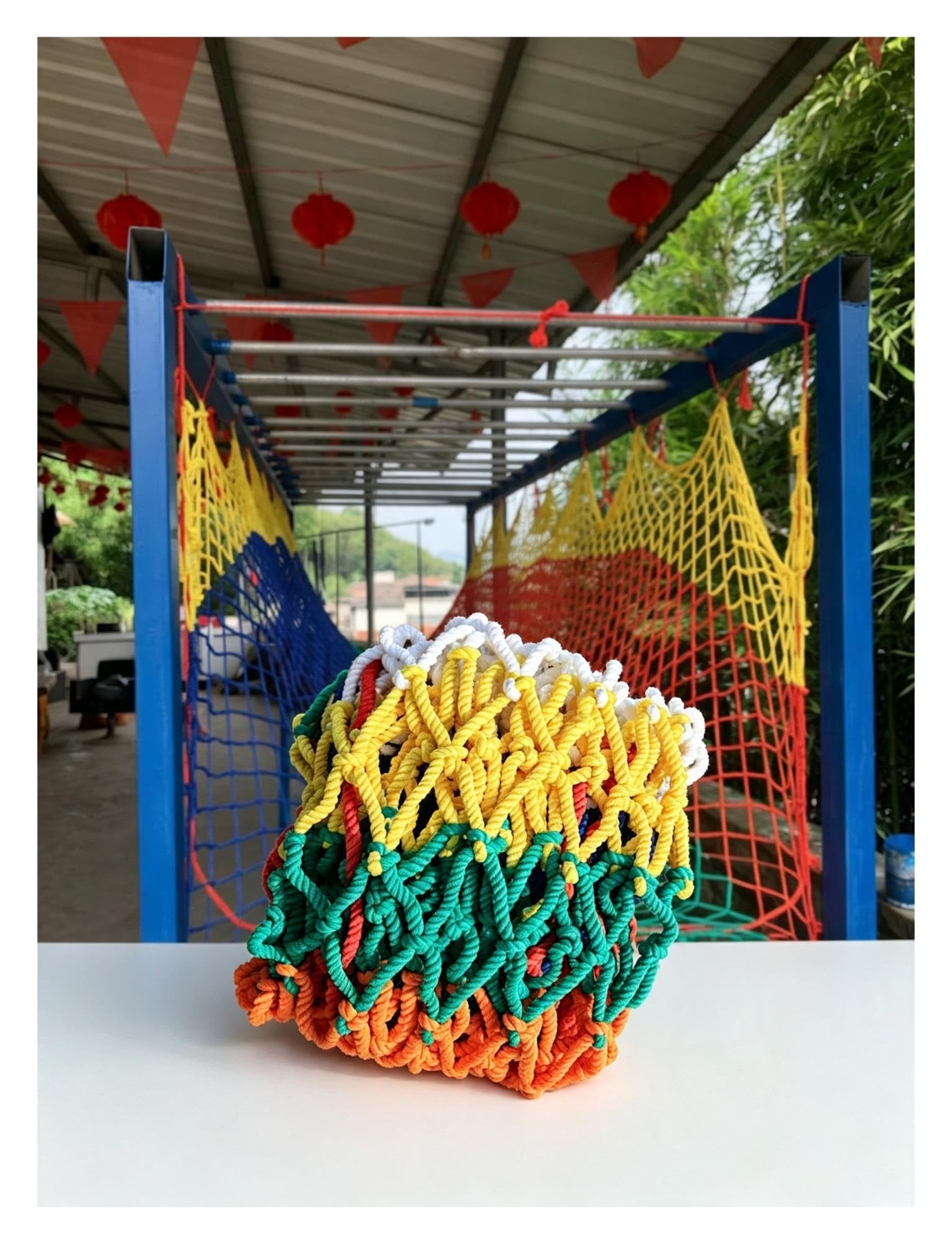 Rete Balcone Colorata Nylon Corda 6mm Maglia 5cm Esterno