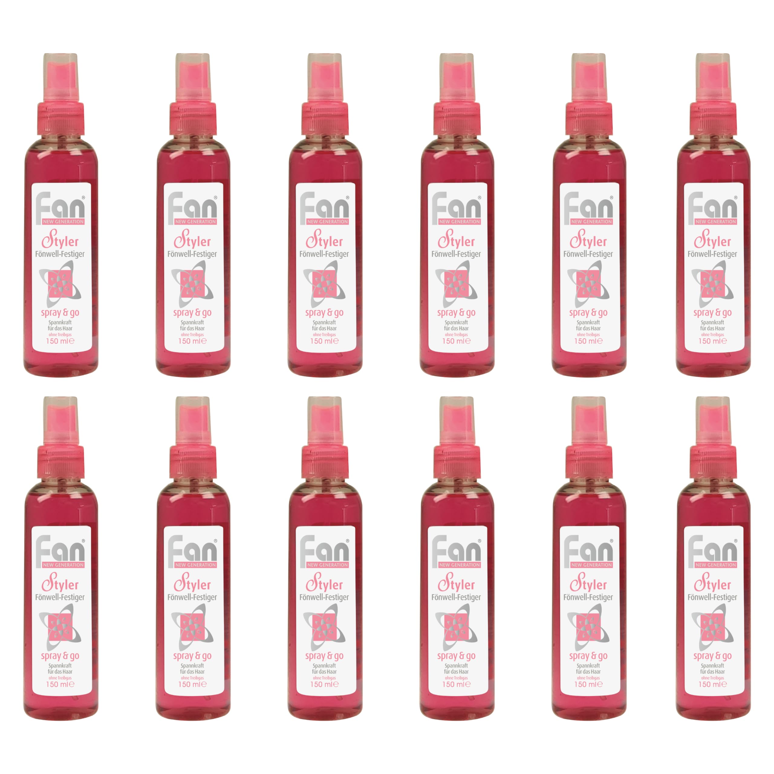 Fan Styler Fönwell-Festiger das Original | Haarfestiger 150 ml als non Aerosol Spray (150 ml (12er Pack)