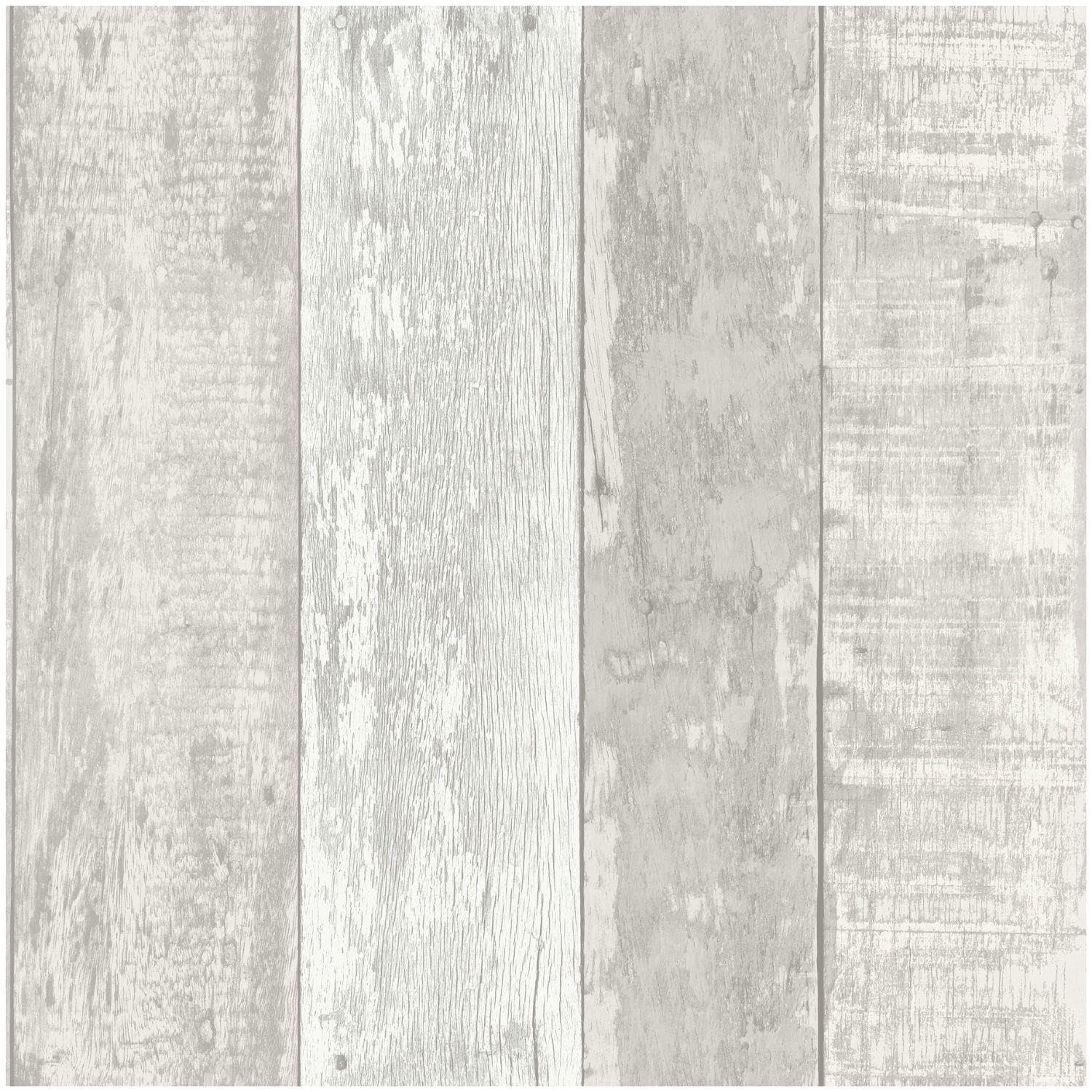 Full Roll - Rustic Wood Soft Grey Wallpaper - Contemporary Versatile Sophisticated Plank Panel - 10.05m x 53cm Roll - Feature Statement Wall - Dining Room Living Room Bedroom Kids Room
