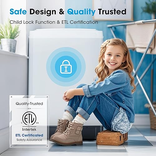 Miniatura 6 de Lavadora portátil  Lavadora compacta para el hogar, para apartamento, 1.5 pies cúbicos, pequeña lavadora de ropa con bomba de drenaje para baño,