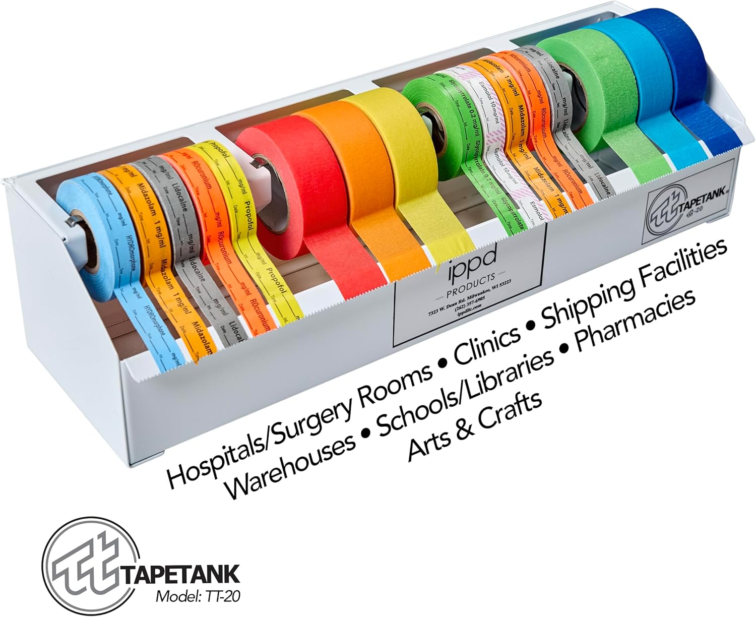 Generic TAPETANK Industrial Multi-Roll Tape Dispenser Holds 20 Rolls