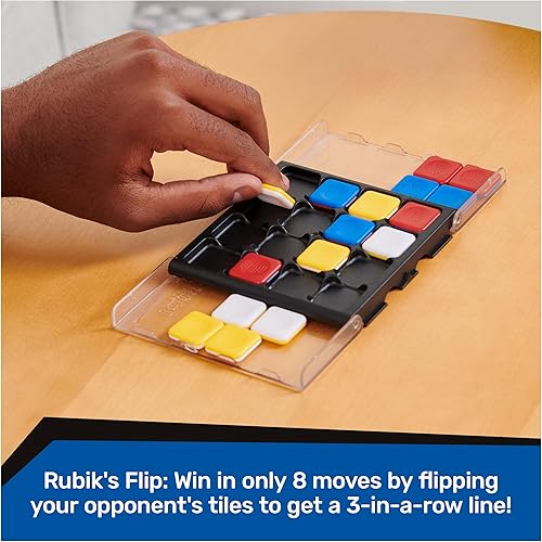 Miniatura 5 de Rubik's Pack & Go, paquete de 3 juegos Race Flip Capture 2 jugadores secuencia juegos de mesa 3D rompecabezas juego de viaje, juego de regalo, para