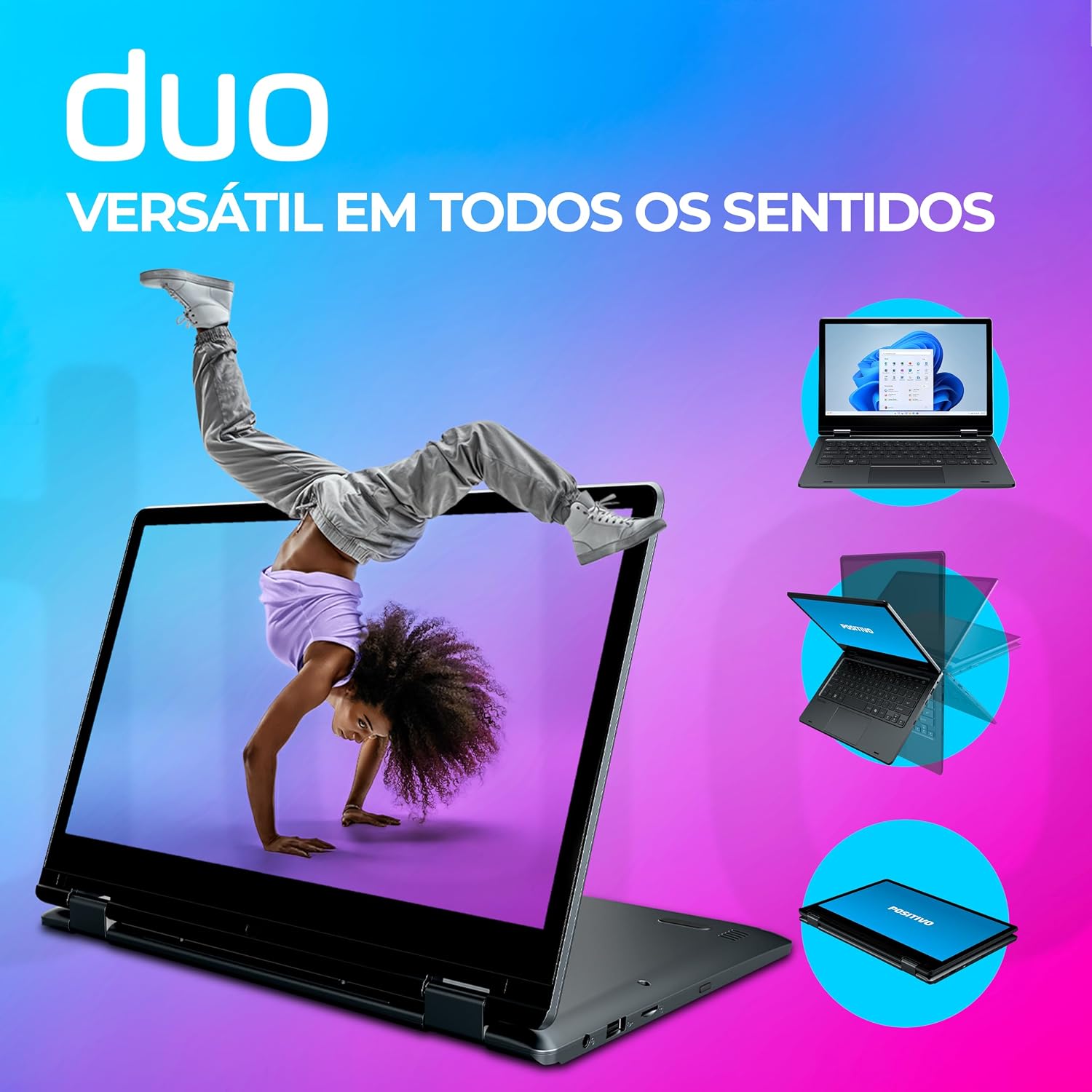 Notebook 2 em 1 Positivo Duo Intel Celeron N4500 4GB RAM 128GB de Armazenamento Tela 11" HD IPS touch com caneta capacitiva, Windows 11 Home – Cinza – C4128E Notebook 2 em 1 Positivo Duo Intel Celeron N4500 4GB RAM 128GB de Armazenamento Tela 11" HD IPS touch com caneta capacitiva, Windows 11 Home – Cinza – C4128E