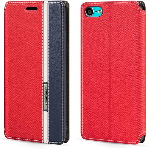 Colorblock - Funda magnética de piel sintética con tapa para iPod Touch 5, elegante funda tipo cartera con protección completa y diseño delgado,